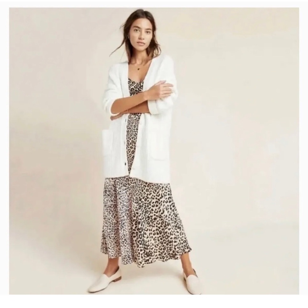 Anthropologie Oversized Open Front Knit Sweater Cardigan | S